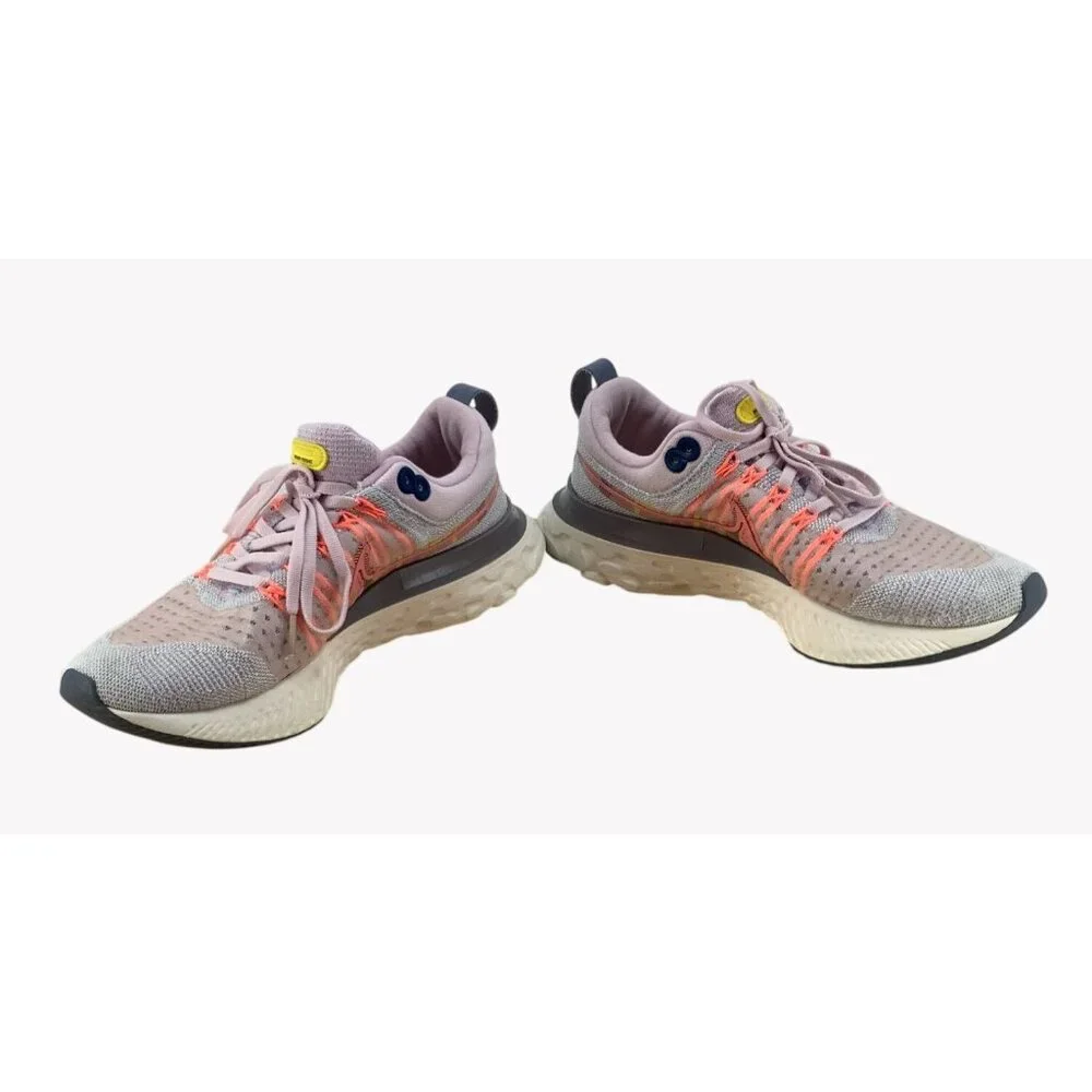 Nike React Infinity Run Flyknit Womens Running Shoes Pink Gray Orange Size 9.5 - Picture 6 of 9